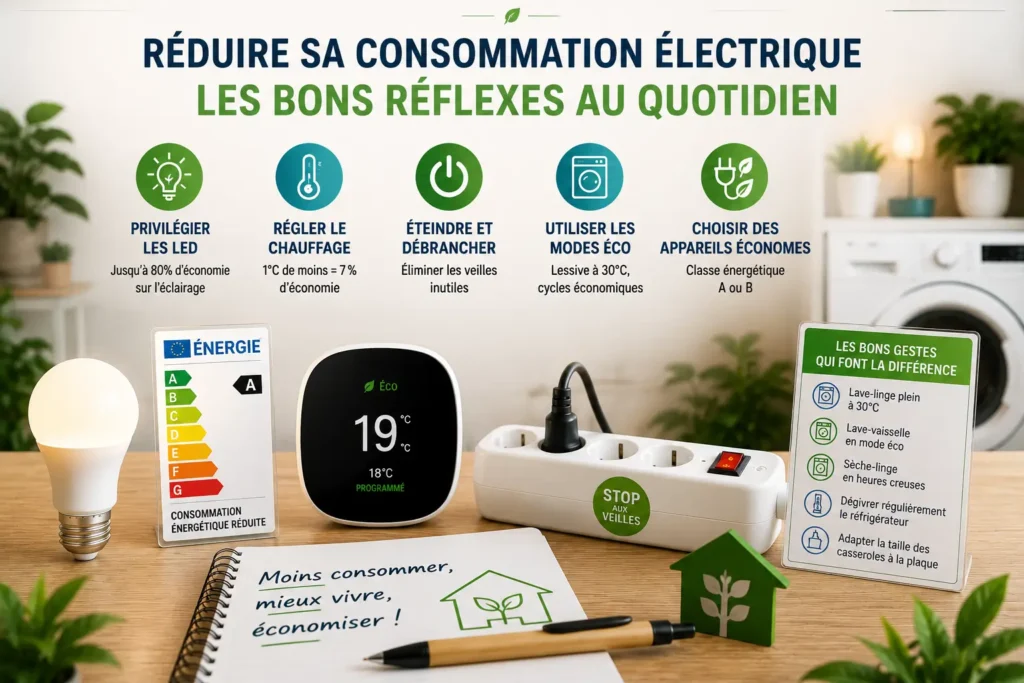 Réduire sa consommation pour obtenir une électricité moins chère grâce aux bons réflexes du quotidien