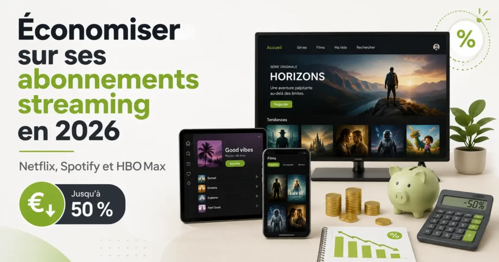 Économiser sur ses abonnements streaming en 2026 avec Netflix, Spotify et HBO Max