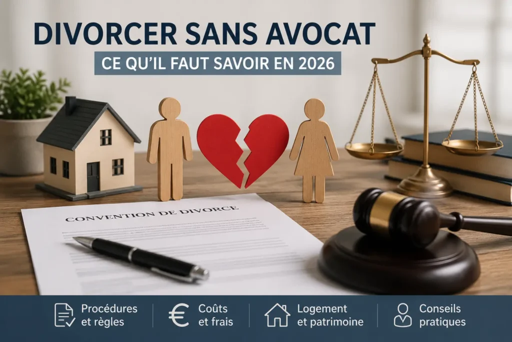 Divorcer sans avocat en France en 2026 avec convention, logement et frais à prévoir