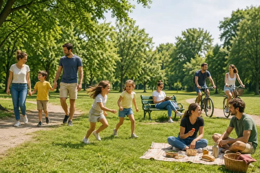 Activité gratuite en famille et entre amis dans un parc