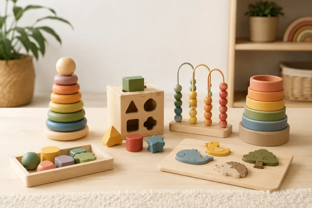 Jouets Montessori pas chers en bois adaptés aux enfants